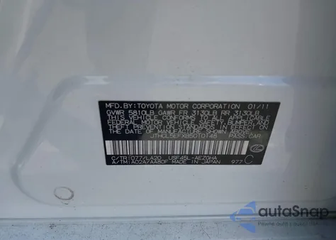 2011 Lexus Ls 460 z USA, uszkodzony, nr VIN JTHCL5EFXB5010148